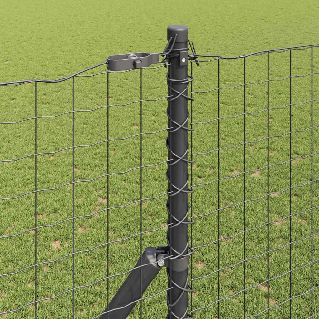 vidaXL Zaunpfosten 12 pcs Grau Pulverbeschichteter Stahl