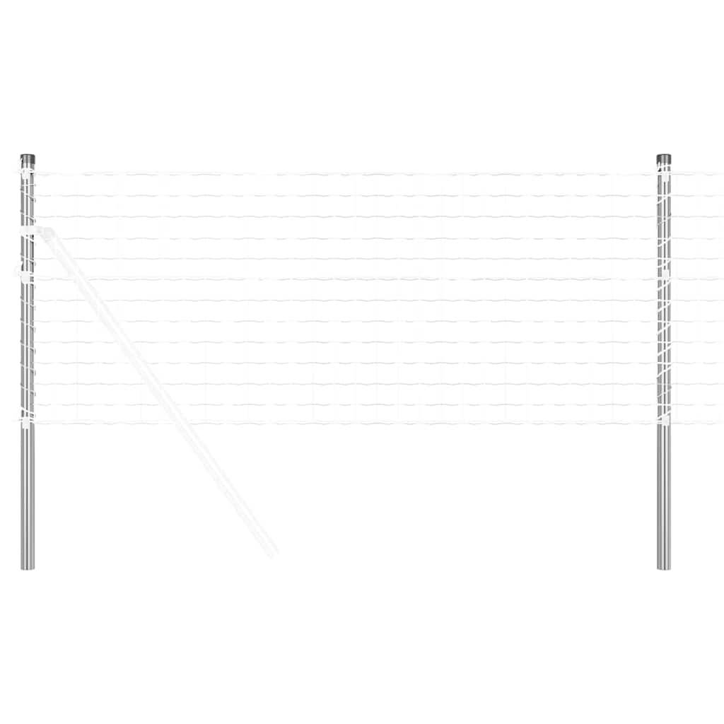 vidaXL Zaunpfosten 12 pcs Silber 90 cm Pulverbeschichteter Stahl
