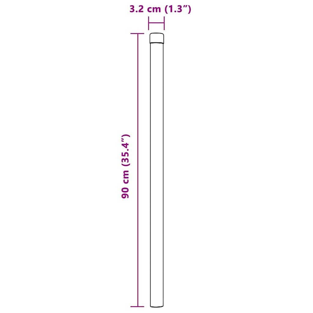 vidaXL Zaunpfosten 2 pcs Silber 90 cm Pulverbeschichteter Stahl