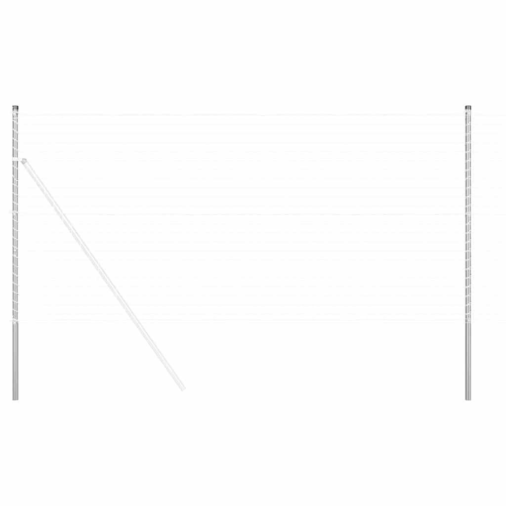 vidaXL Zaunpfosten 2 pcs Silber Pulverbeschichteter Stahl