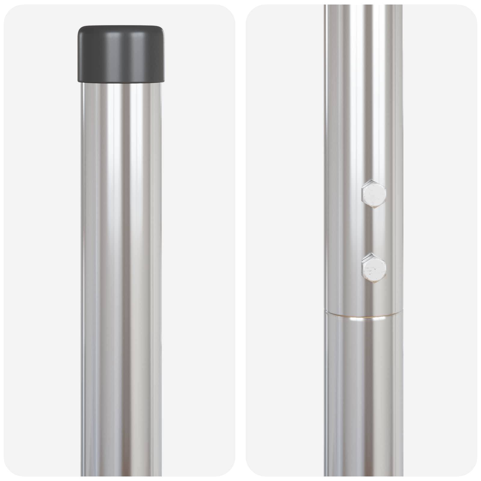 vidaXL Zaunpfosten 2 pcs Silber Pulverbeschichteter Stahl