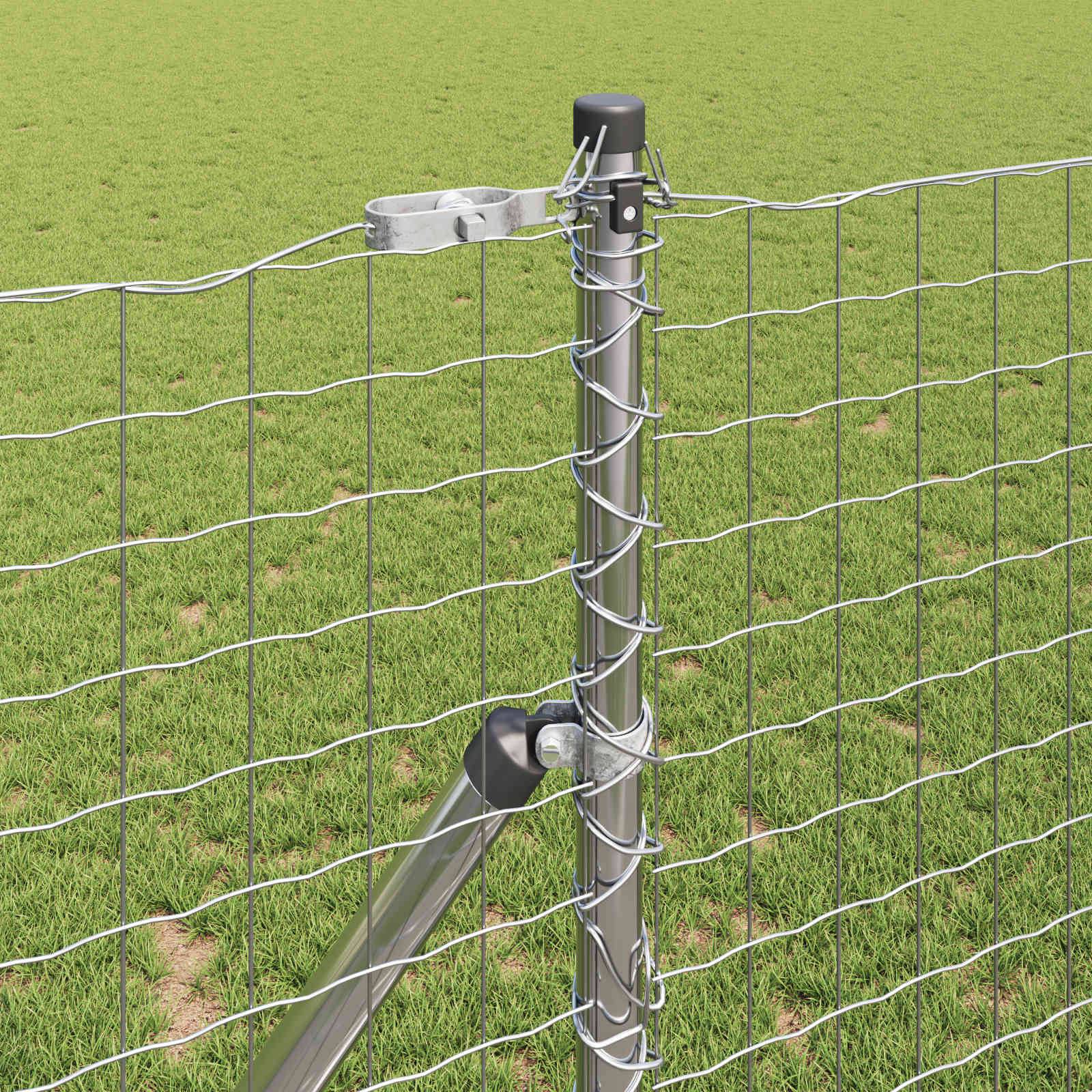 vidaXL Zaunpfosten 12 pcs Silber Pulverbeschichteter Stahl