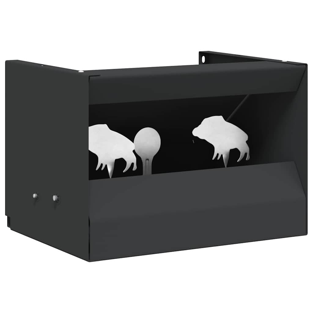vidaXL Kugelfangbox Schwarz 29 x 22 x 20 cm Stahl