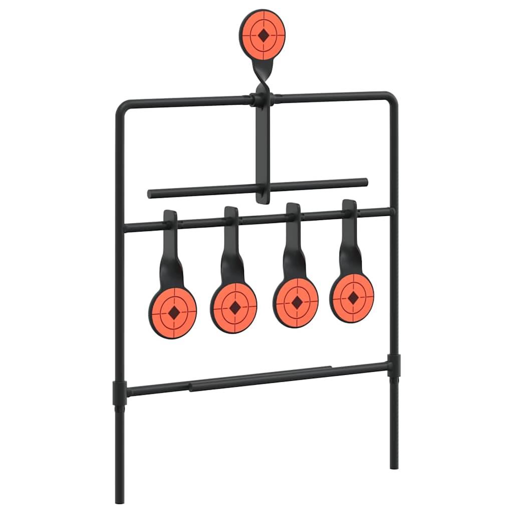 Ein Zielstand mit fünf rotierenden Zielen und einem Oberziel. Jedes Ziel weist ein kreisförmiges orangefarbenes Design mit konzentrischen Ringen auf.