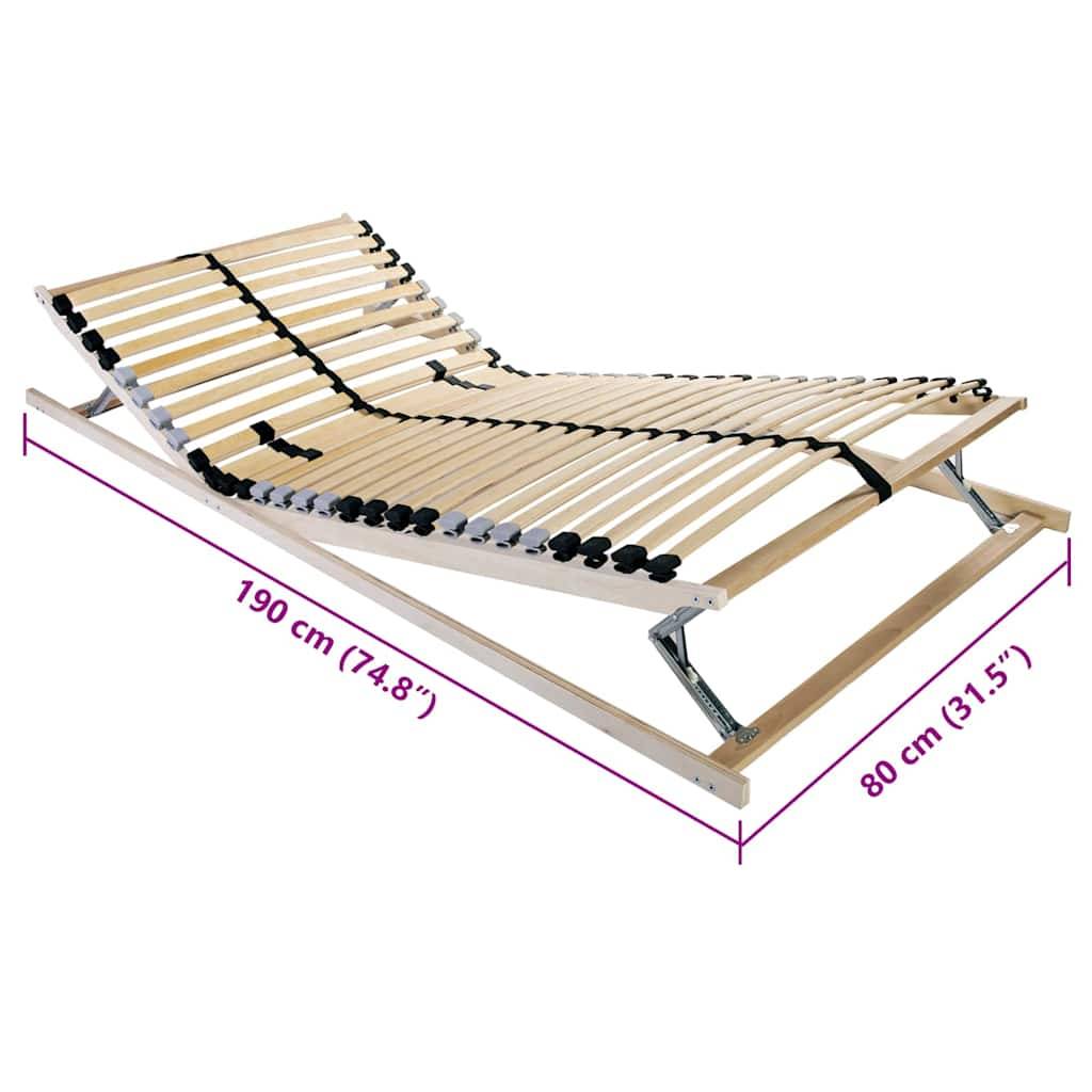 vidaXL Bett-Lattenrost Braun 80 x 190 cm Massivholz Buche