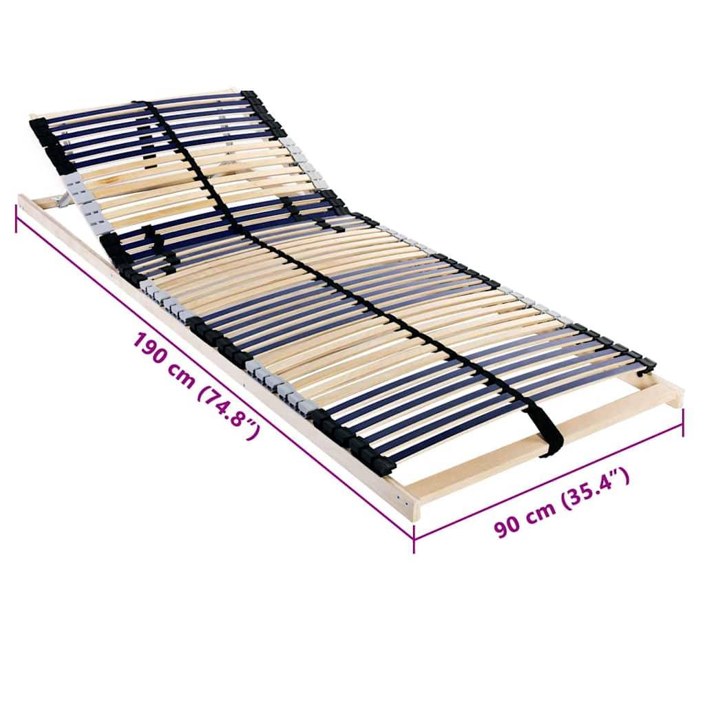 vidaXL Bett-Lattenrost Braun 90 x 190 cm Massivholz Buche
