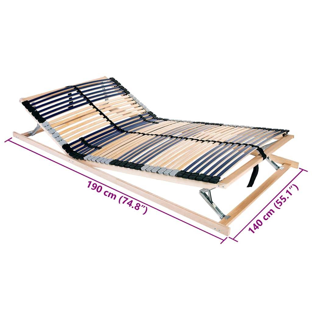 vidaXL Bett-Lattenrost Braun 140 x 190 cm Massivholz Buche