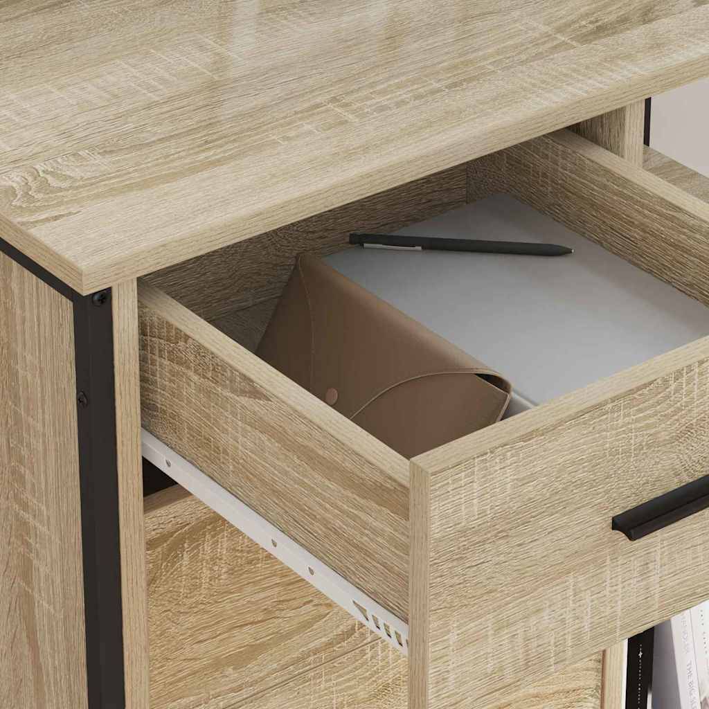 vidaXL Schrank mit Ladestation Mit Rad Sonoma-Eiche 76 x 41 x 72 cm
