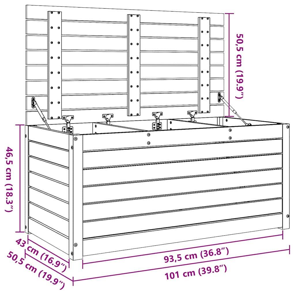 vidaXL Aufbewahrungsbox Wachsbraun 101 x 50,5 x 46,5 cm Holzwerkstoff