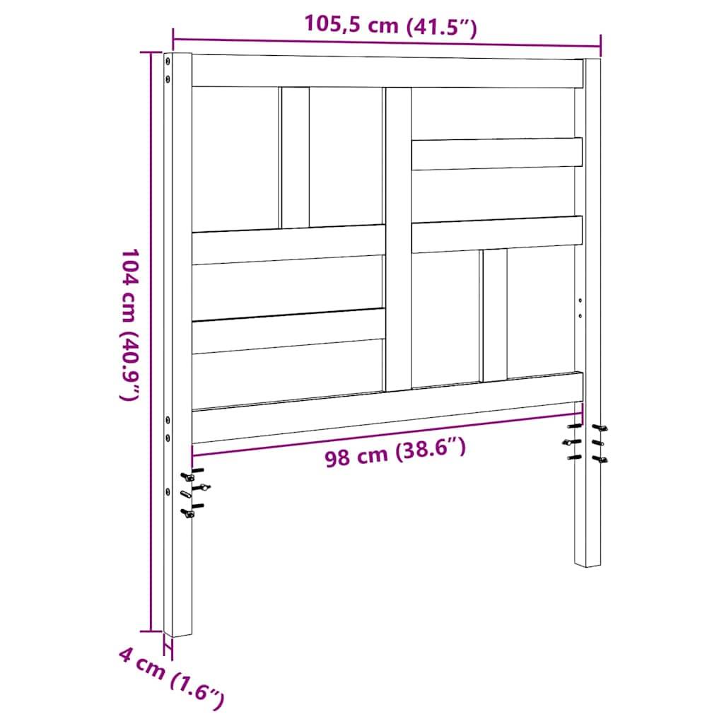 vidaXL Bettkopfteil Wachsbraun 105,5 x 4 x 104 cm Massives Kiefernholz