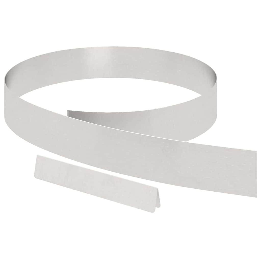 vidaXL Raseneinfassung Silber 450 x 0,05 x 10 cm Edelstahl