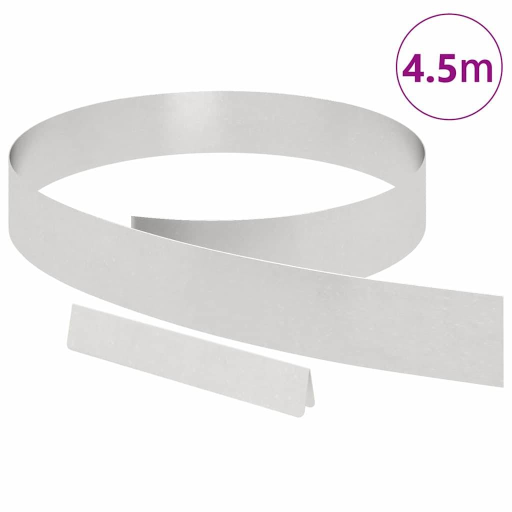 vidaXL Raseneinfassung Silber 450 x 0,05 x 10 cm Edelstahl