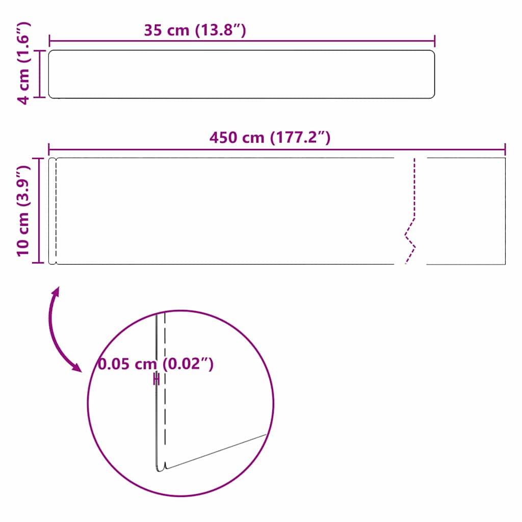 vidaXL Raseneinfassung 4 pcs Rostig 450 x 0,05 x 10 cm Wetterfeststahl