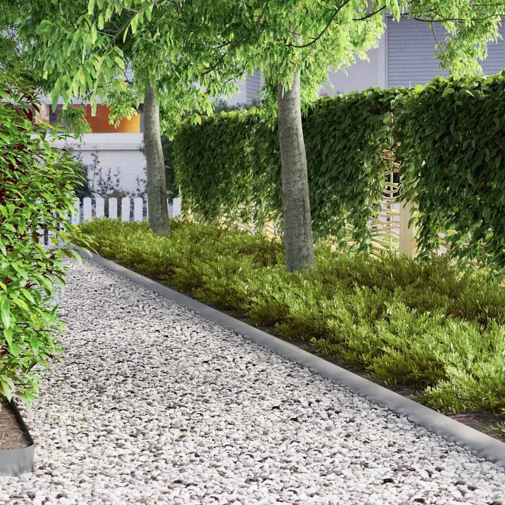 vidaXL Raseneinfassung Silber 450 x 0,05 x 10 cm Verzinkter Stahl