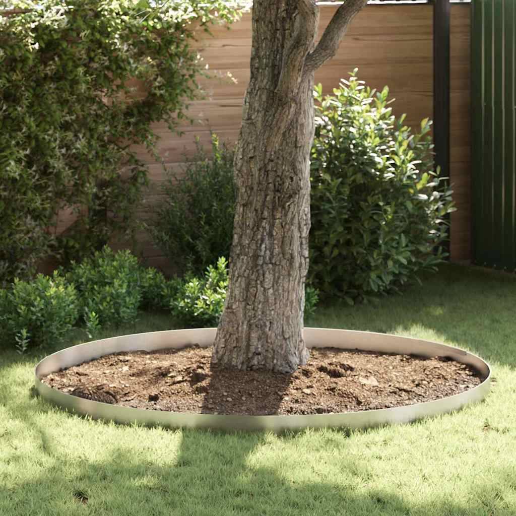 vidaXL Raseneinfassung 4 pcs Silber 450 x 0,05 x 15 cm Edelstahl