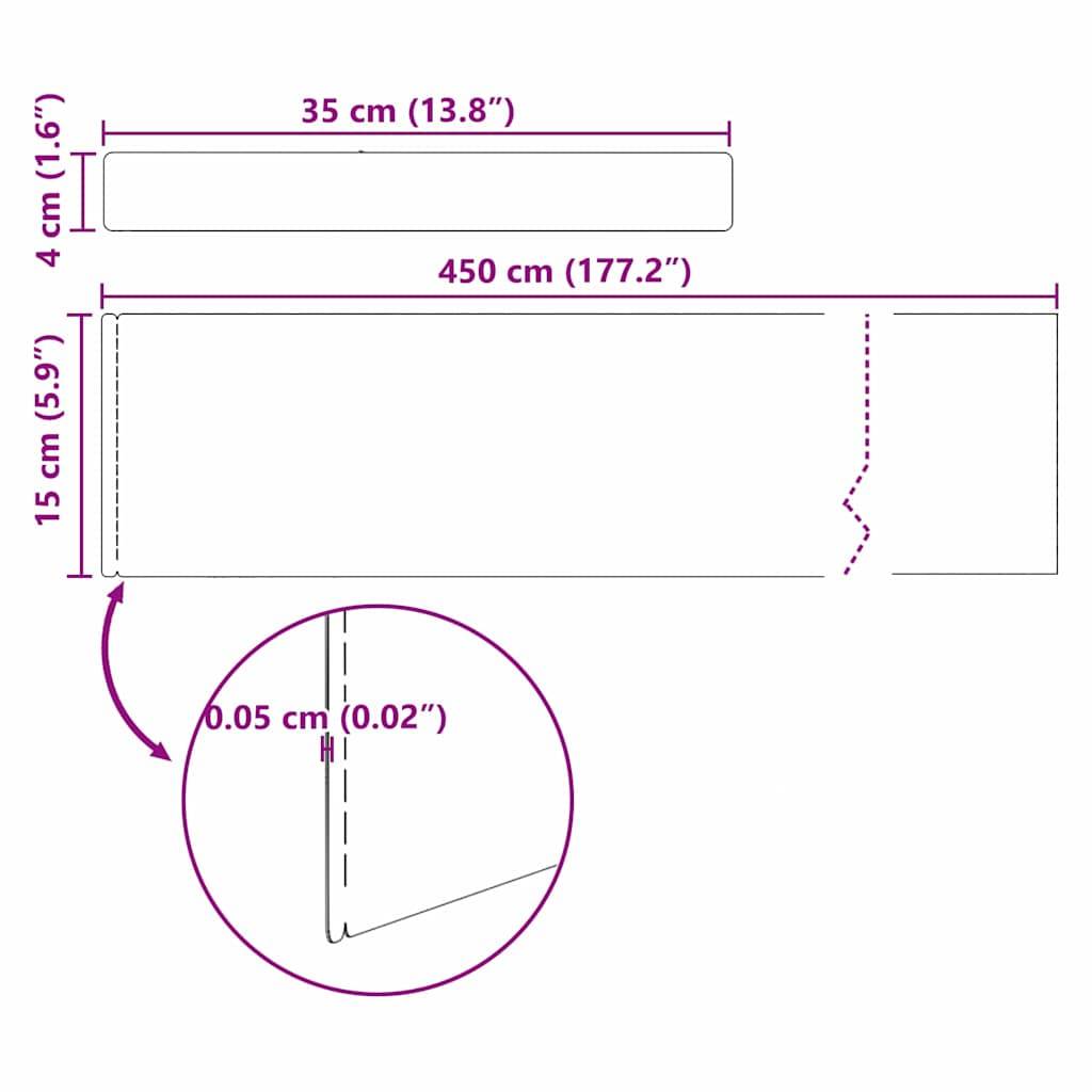 vidaXL Raseneinfassung 4 pcs Silber 450 x 0,05 x 15 cm