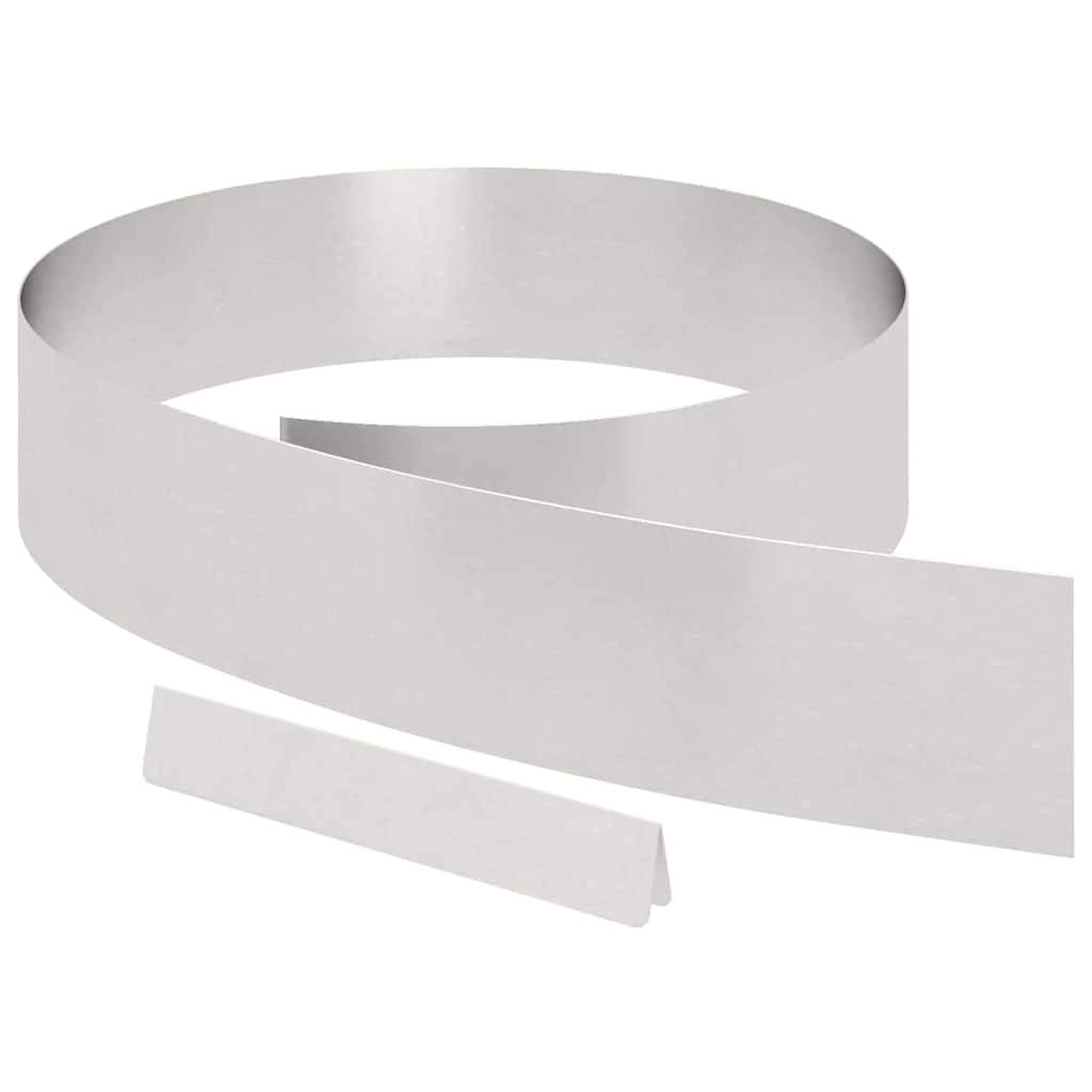 vidaXL Raseneinfassung 4 pcs Silber 450 x 0,05 x 15 cm Edelstahl