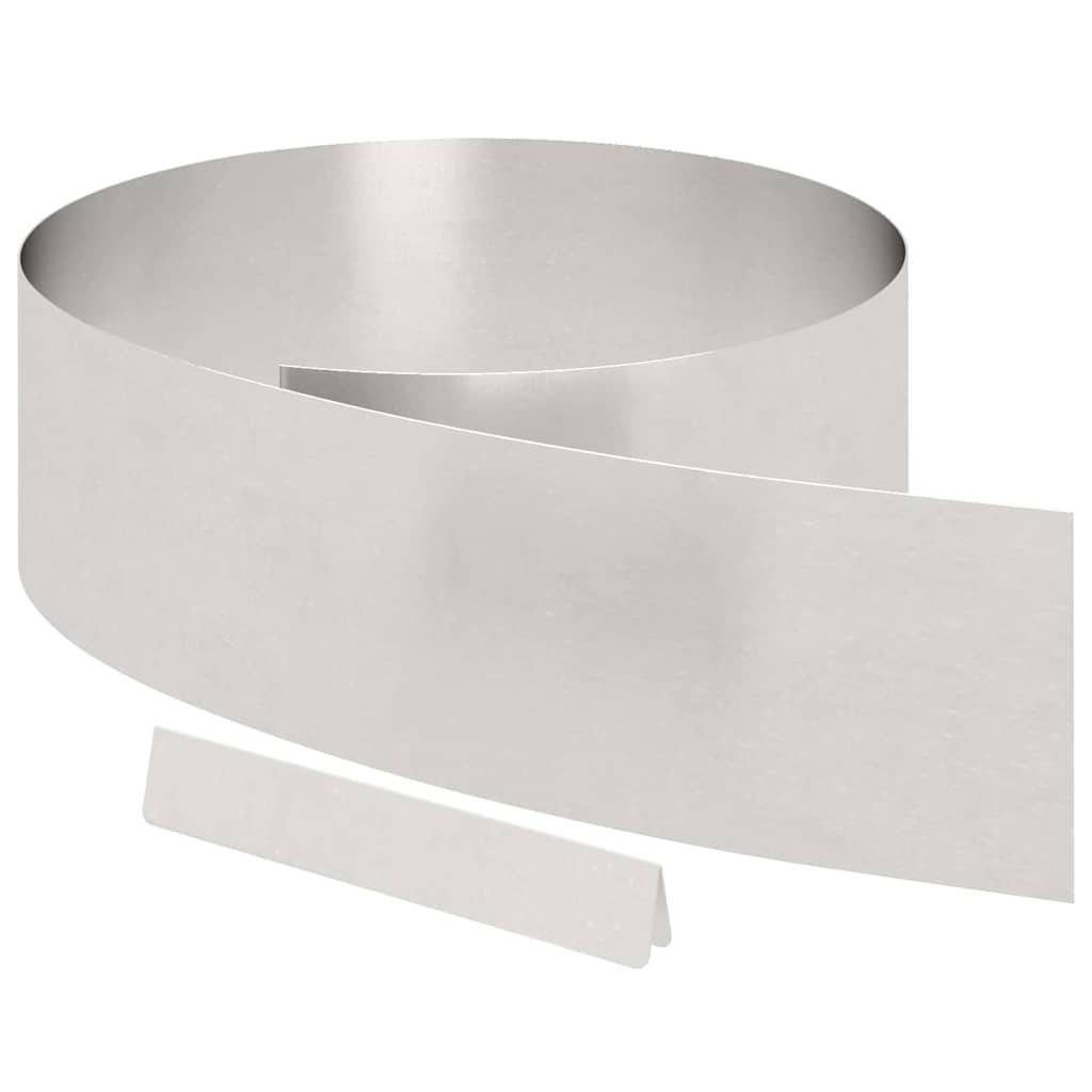vidaXL Raseneinfassung Silber 450 x 0,05 x 20 cm Edelstahl