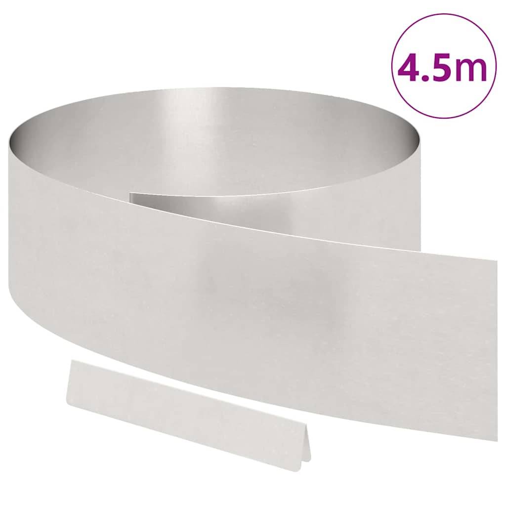 vidaXL Raseneinfassung Silber 450 x 0,05 x 20 cm Edelstahl