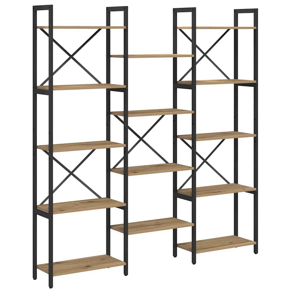 vidaXL Bücherregal Artisan-Eiche 156 x 25 x 167 cm Holzwerkstoff