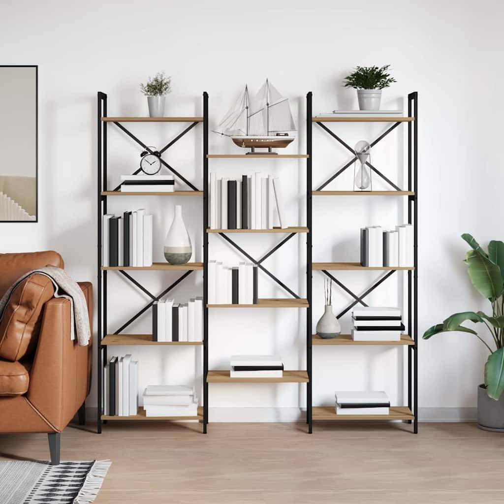 vidaXL Bücherregal Artisan-Eiche 156 x 25 x 167 cm Holzwerkstoff