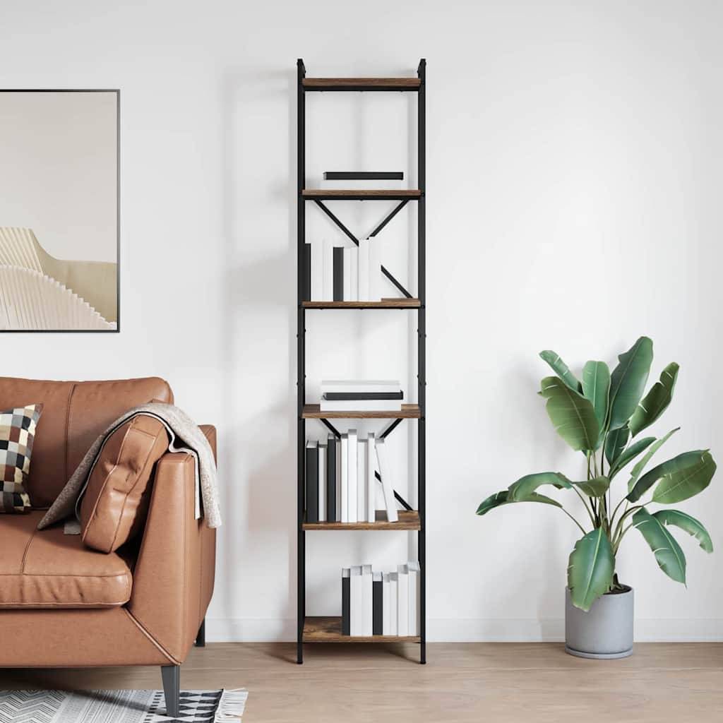 vidaXL Bücherregal Geräucherte Eiche 40 x 30 x 189,5 cm Holzwerkstoff