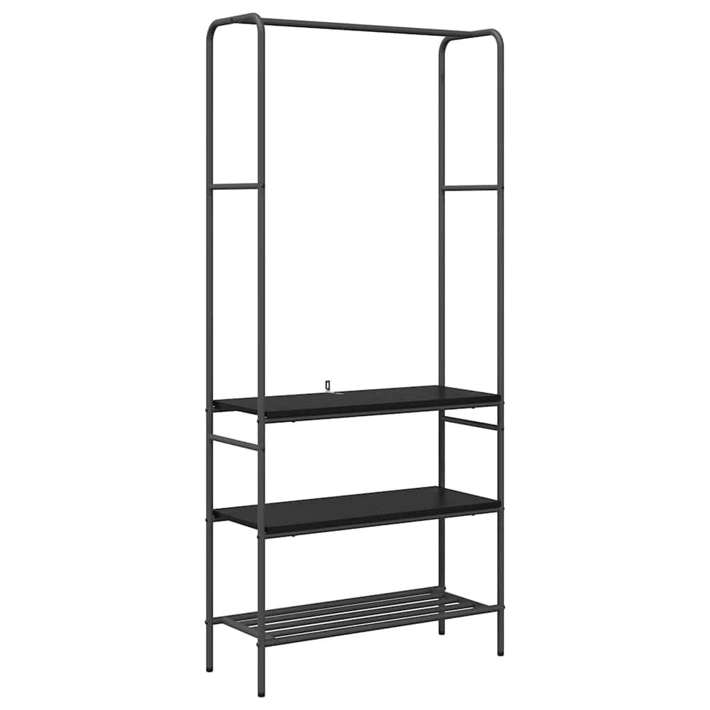 vidaXL Kleiderständer mit Regal Schwarz Eichen-Optik 77 x 30 x 171 cm