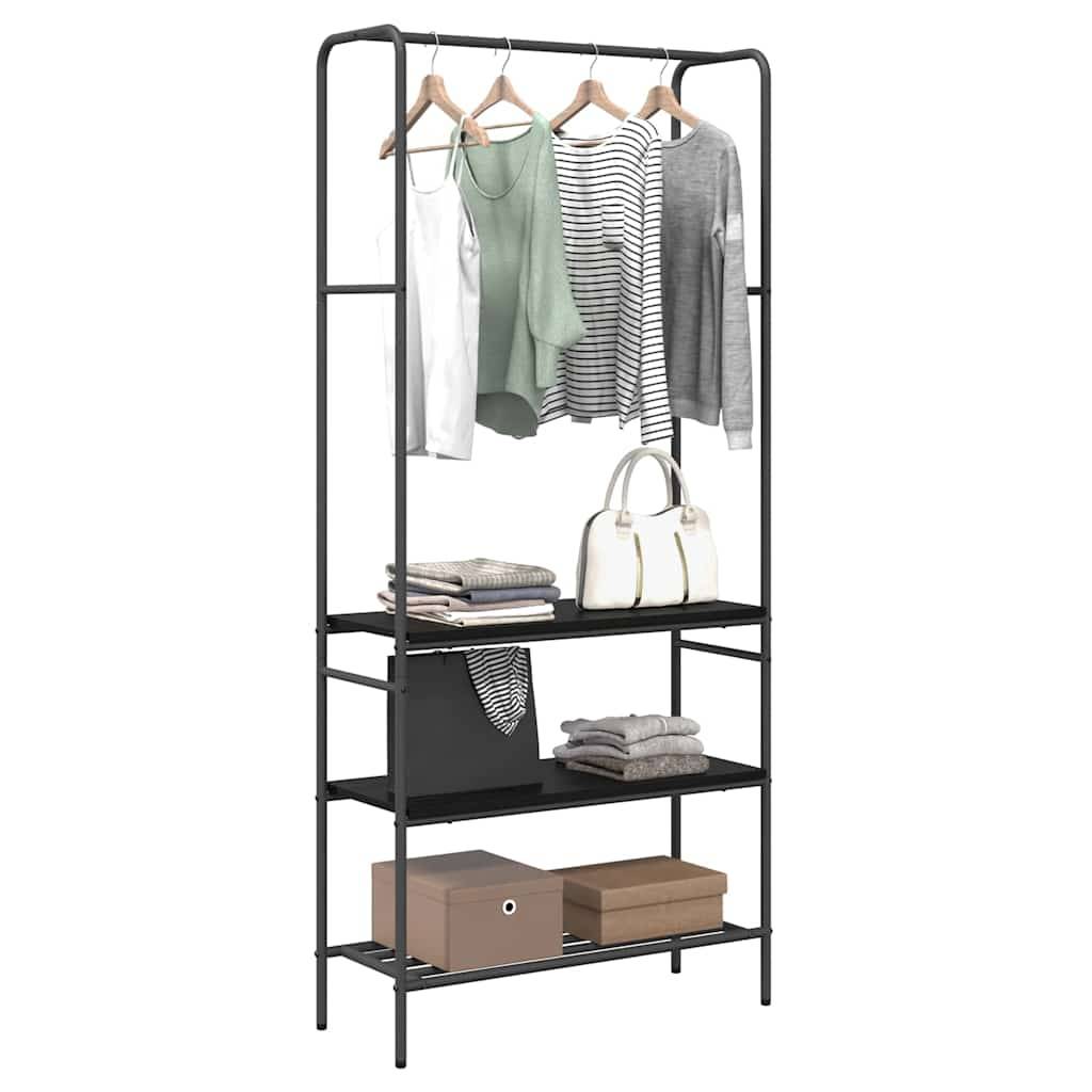 vidaXL Kleiderständer mit Regal Schwarz Eichen-Optik 77 x 30 x 171 cm