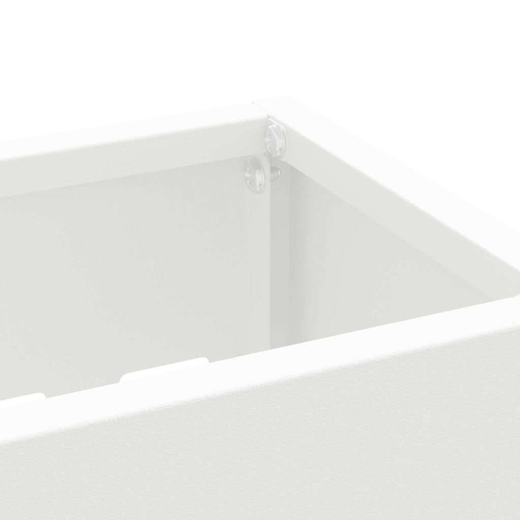 vidaXL Sonnenschirmhalter Weiß 28 x 12 x 41 cm Stahl