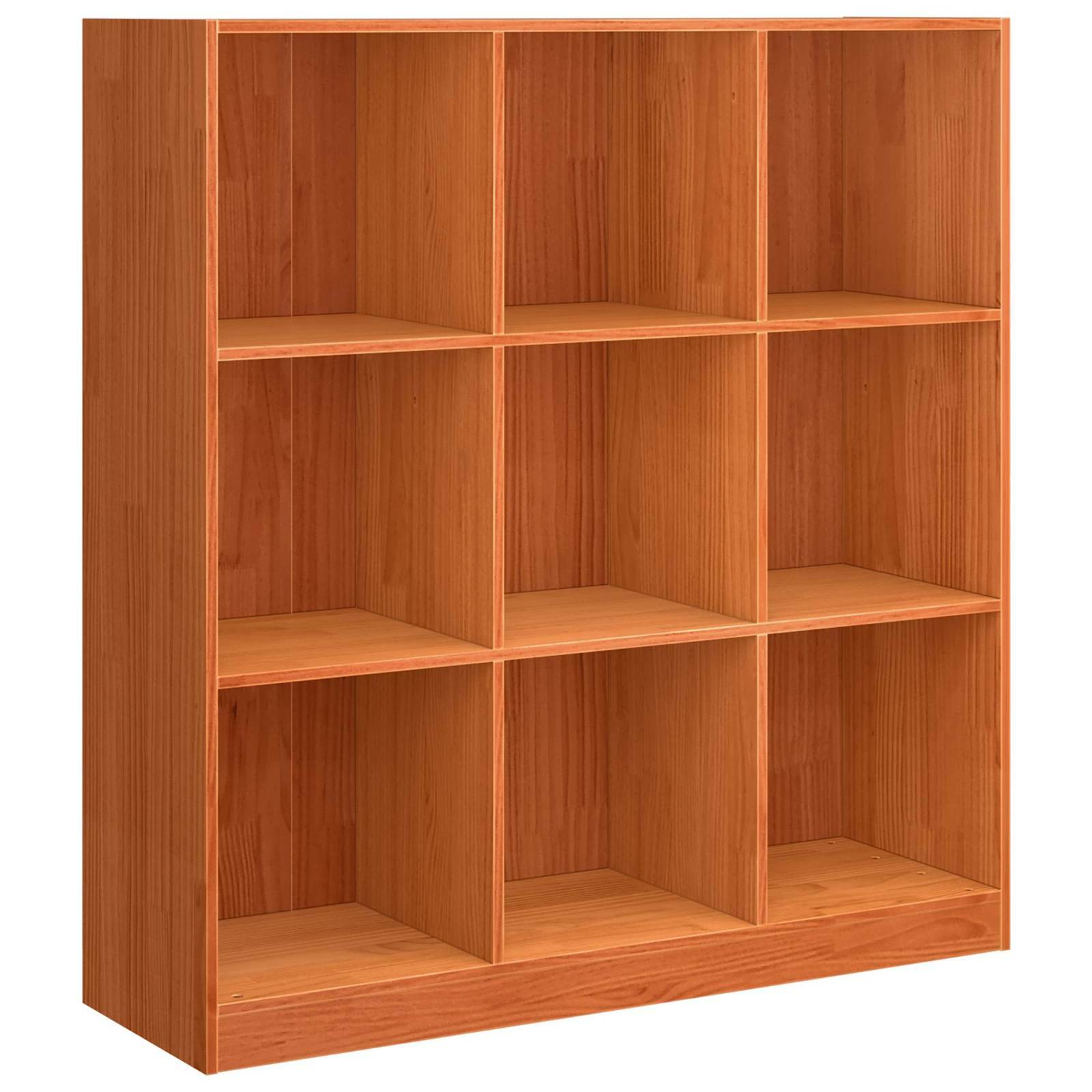 vidaXL Bücherregal Wachsbraun 104 x 33 x 110 cm Massives Kiefernholz