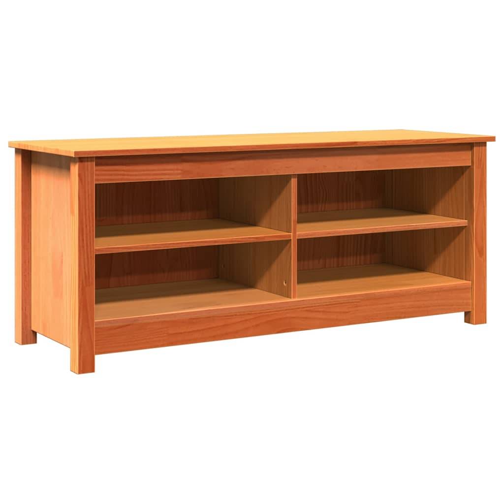 vidaXL Sitzbank mit Stauraum mit Regal Wachsbraun 110 x 38 x 45,5 cm
