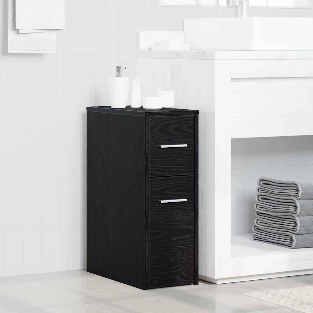 vidaXL Badezimmermöbel-Set Schwarz Eichen-Optik 22 x 44 x 61,5 cm