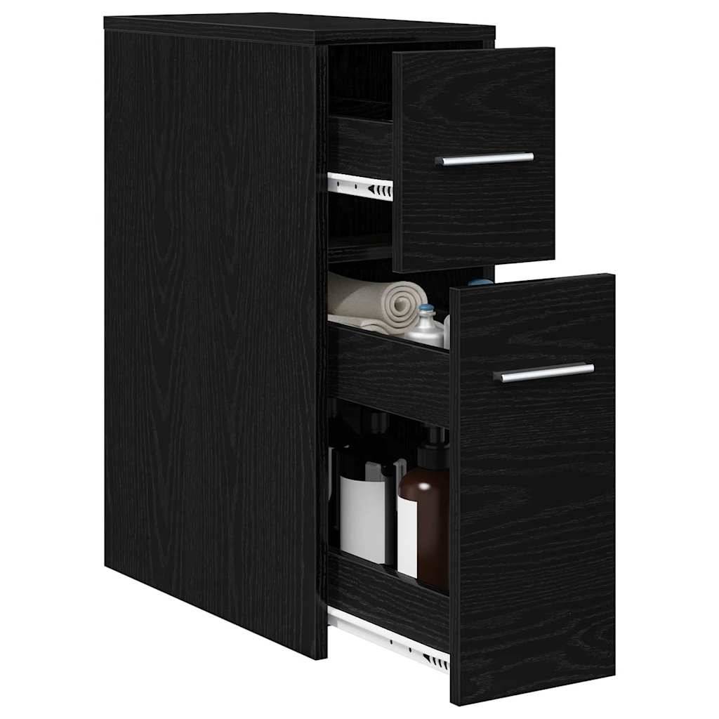vidaXL Badezimmermöbel-Set Schwarz Eichen-Optik 22 x 44 x 61,5 cm