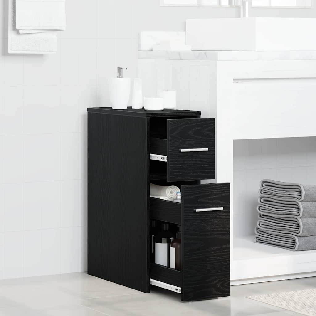 vidaXL Badezimmermöbel-Set Schwarz Eichen-Optik 22 x 44 x 61,5 cm