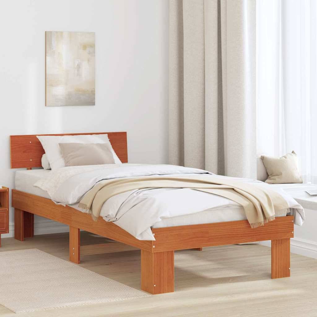 vidaXL Bettrahmen Wachsbraun 80 x 200 cm Massives Kiefernholz
