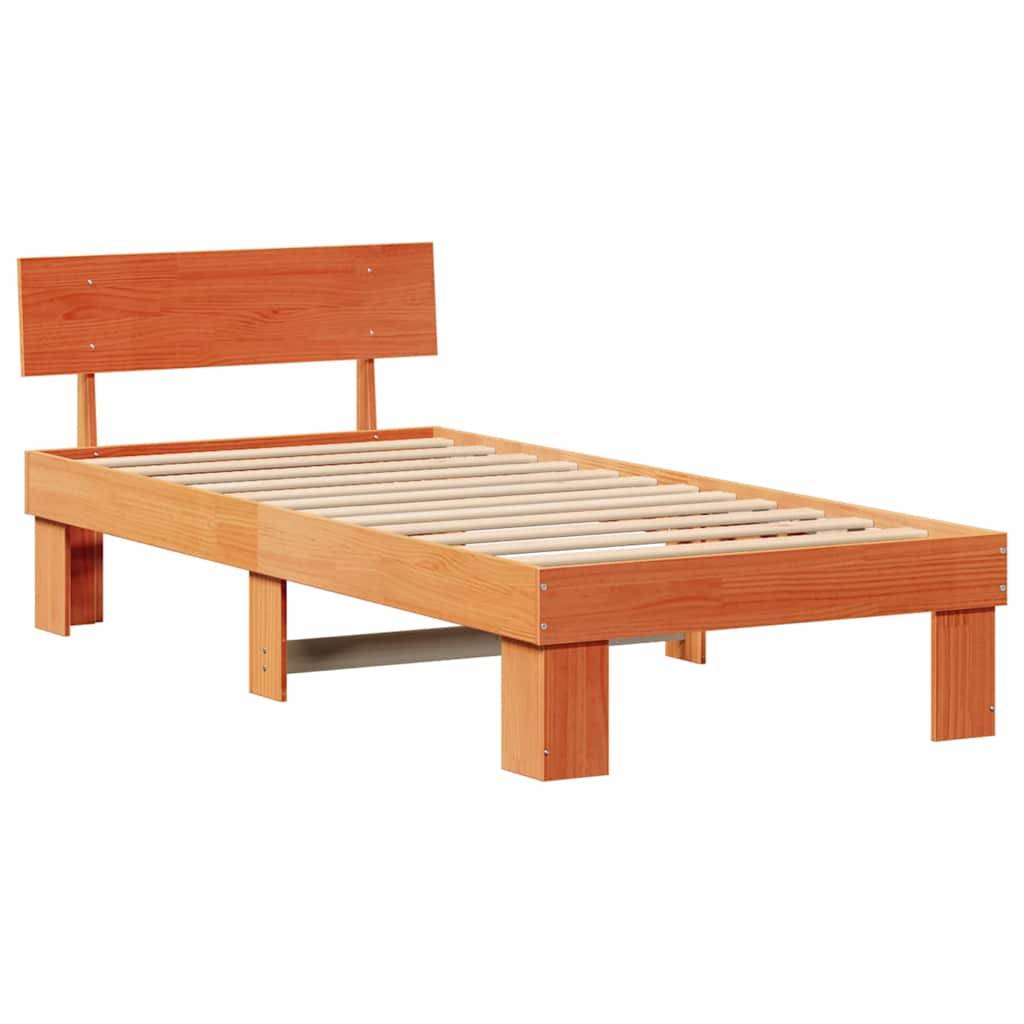 vidaXL Bettrahmen Wachsbraun 80 x 200 cm Massives Kiefernholz