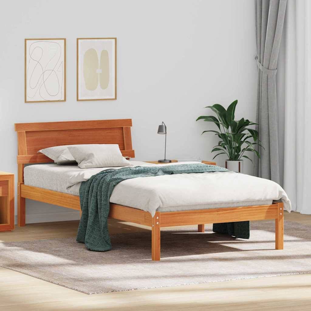 vidaXL Bettrahmen Wachsbraun 80 x 200 cm Massives Kiefernholz