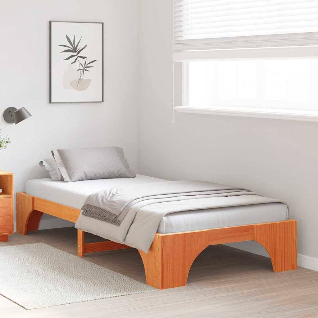 vidaXL Bettrahmen Wachsbraun 80 x 200 cm Massives Kiefernholz