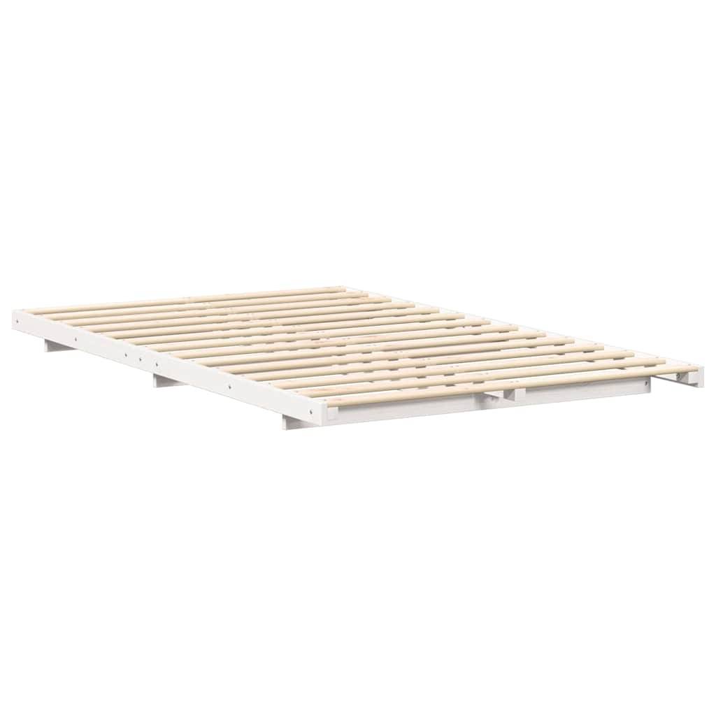 vidaXL Bettrahmen Weiß 120 x 190 cm Massives Kiefernholz