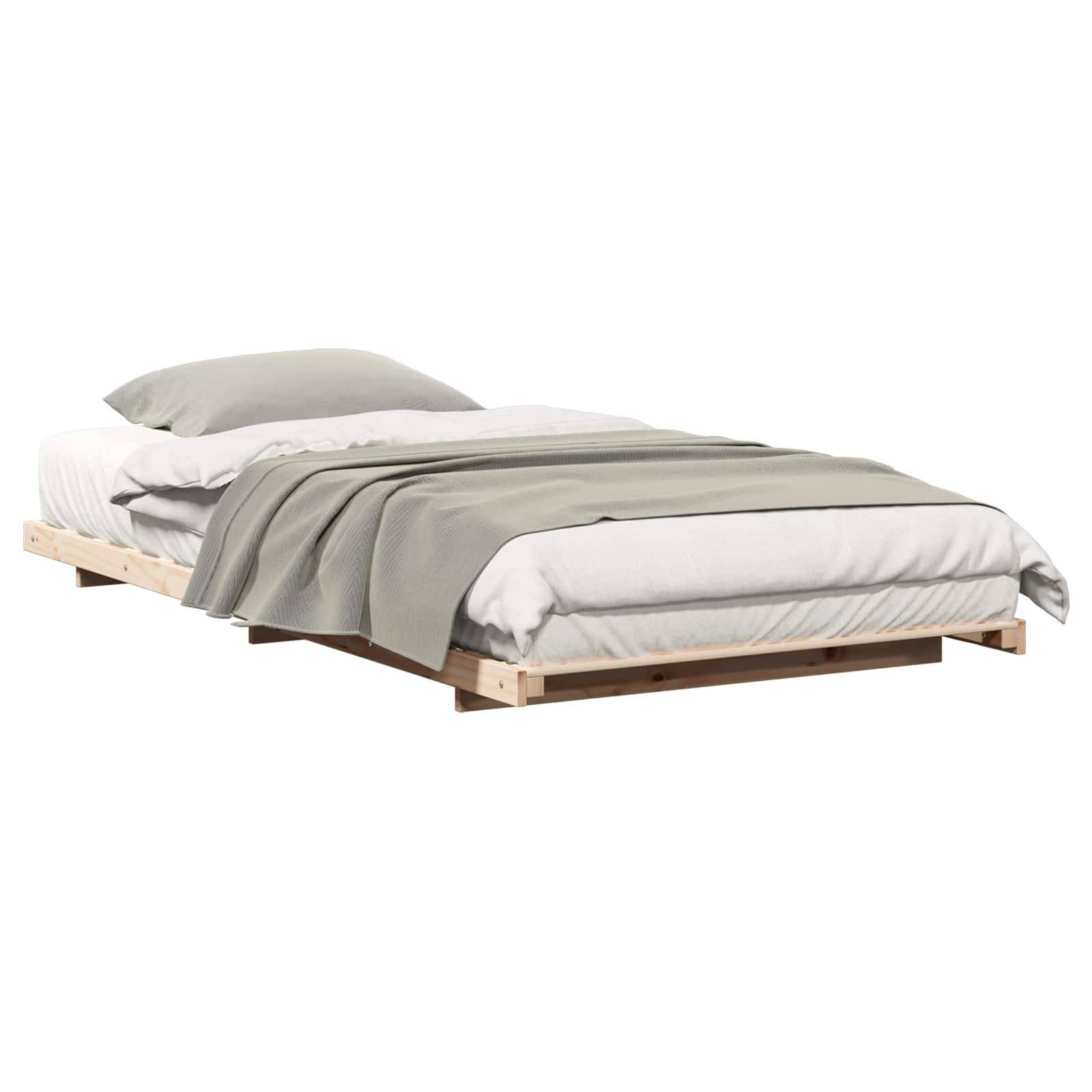 vidaXL Bettrahmen Braun 100 x 220 cm Massives Kiefernholz