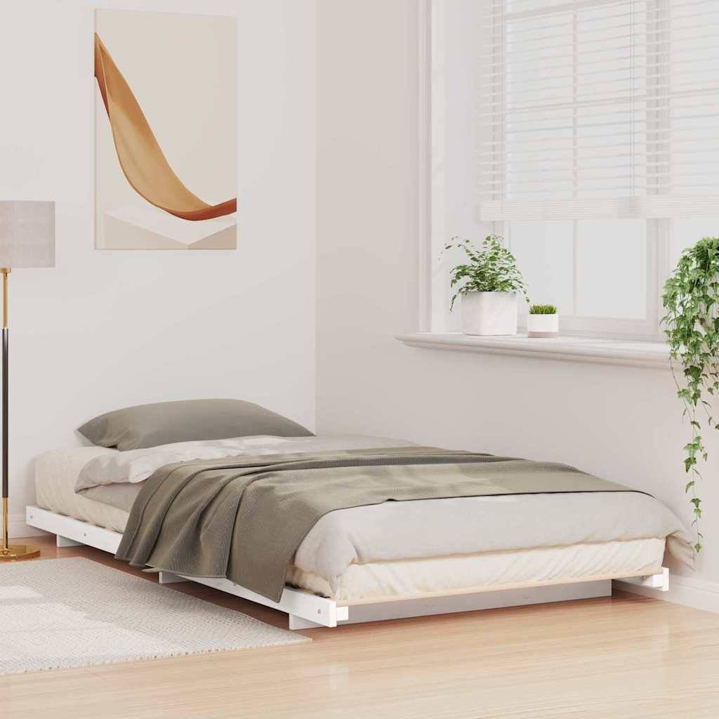 vidaXL Bettrahmen Weiß 100 x 220 cm Massives Kiefernholz