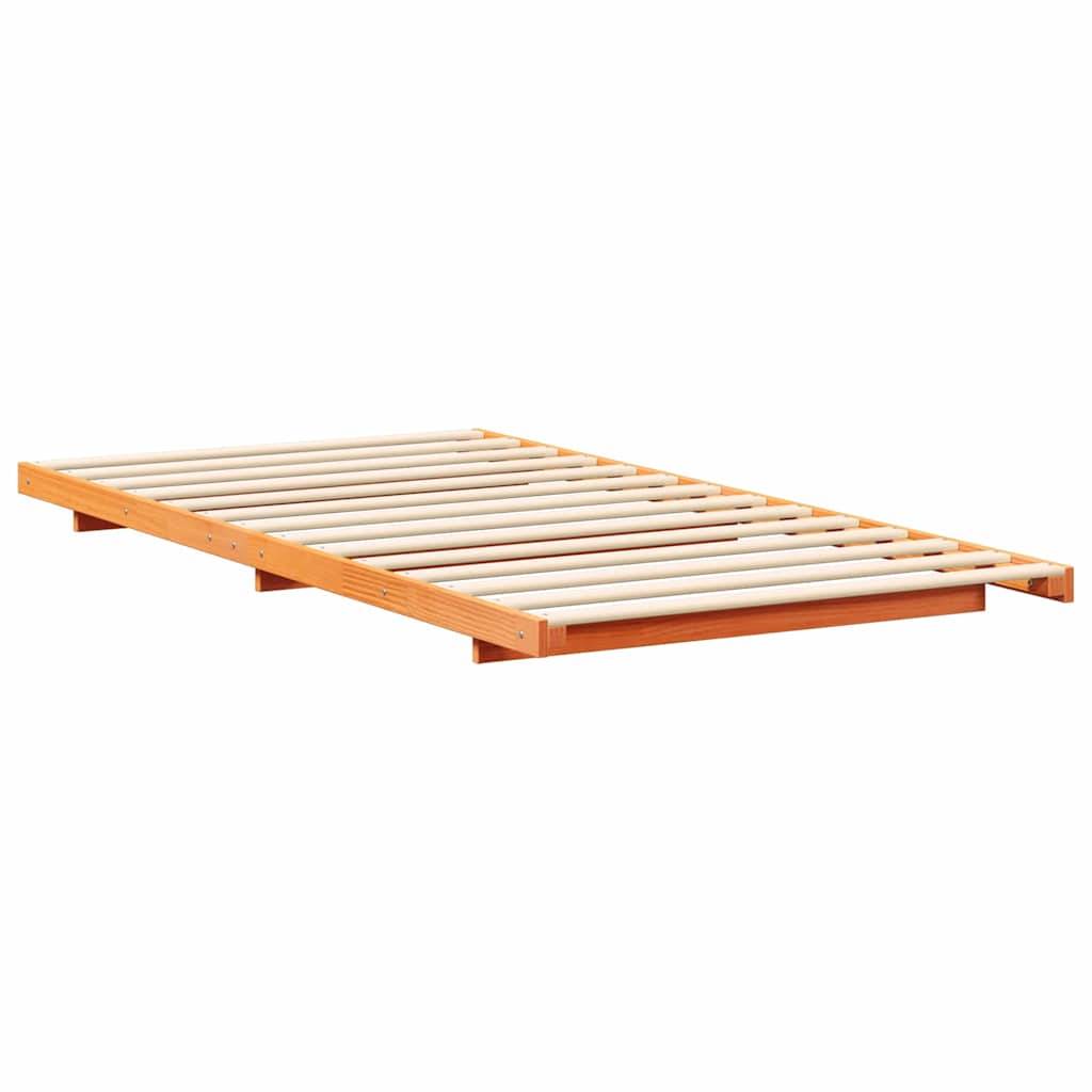 vidaXL Bettrahmen Wachsbraun 90 x 220 cm Massives Kiefernholz