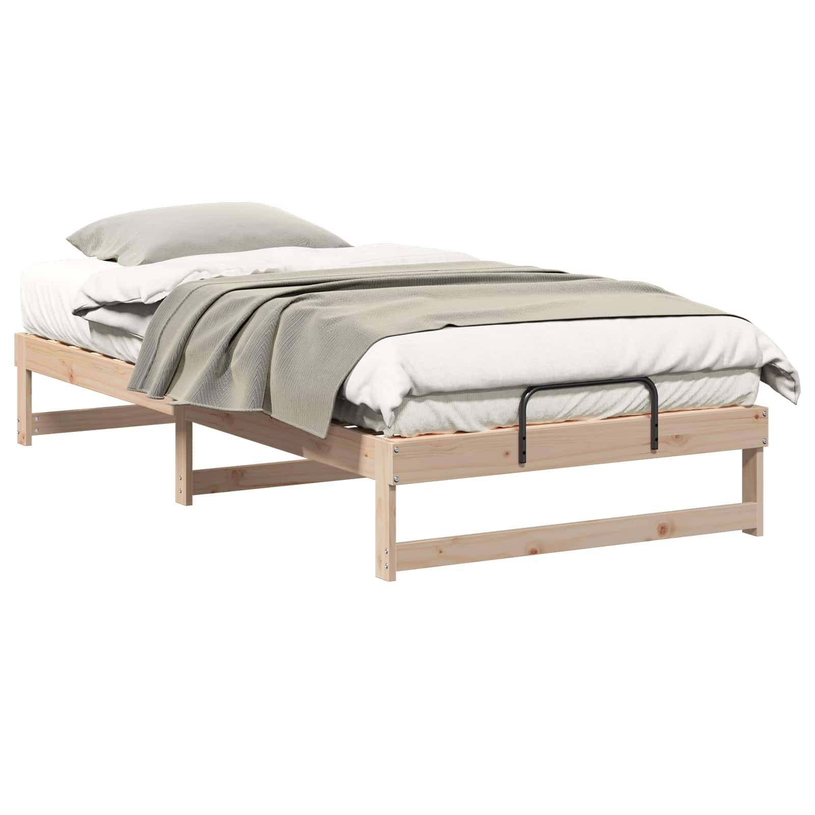 vidaXL Bettrahmen Braun 100 x 210 cm Massives Kiefernholz