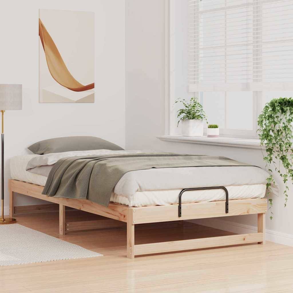 vidaXL Bettrahmen Braun 100 x 210 cm Massives Kiefernholz