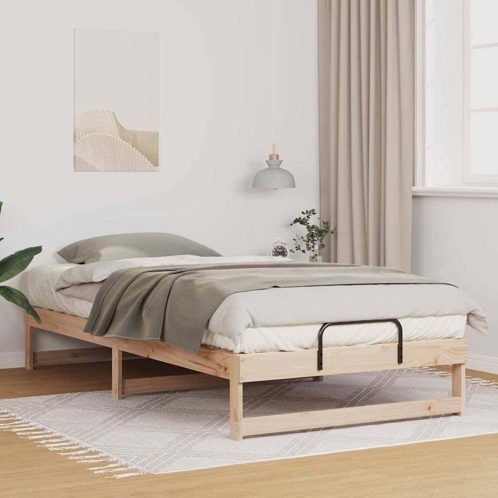 vidaXL Bettrahmen Braun 100 x 200 cm Massives Kiefernholz