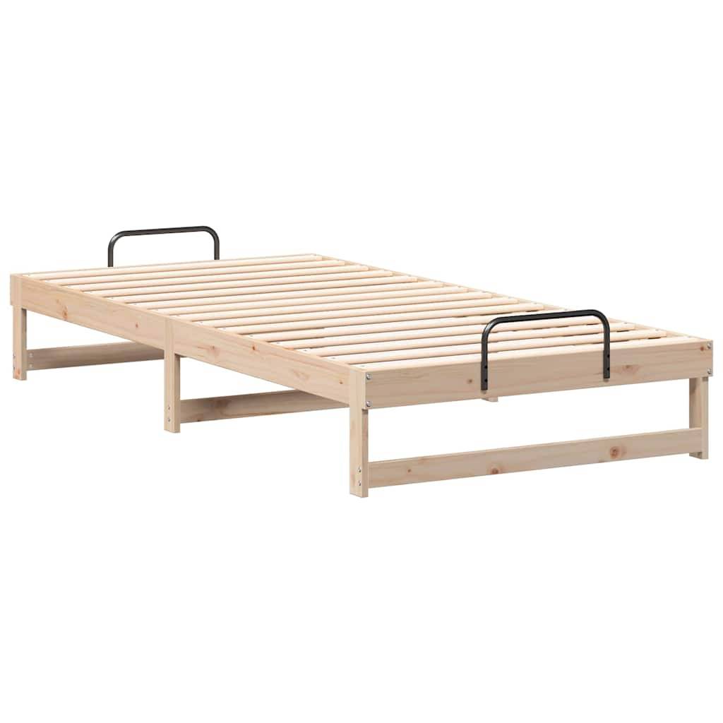vidaXL Bettrahmen Braun 100 x 210 cm Massives Kiefernholz