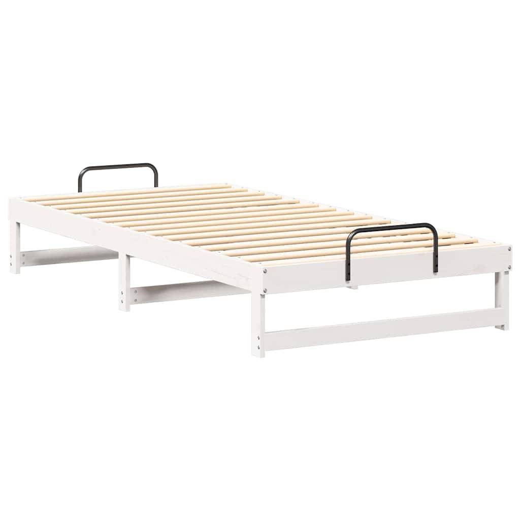 vidaXL Bettrahmen Weiß 100 x 200 cm Massives Kiefernholz