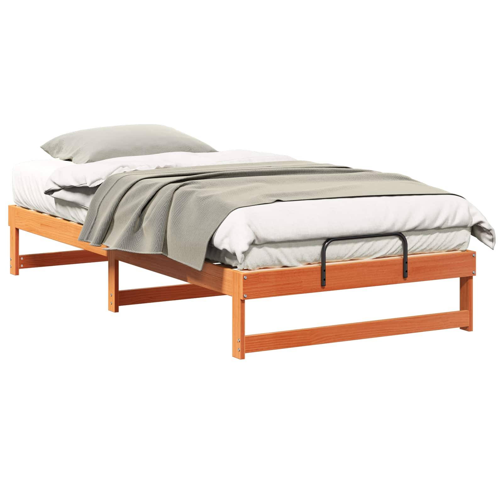 vidaXL Bettrahmen Braun 100 x 210 cm Massives Kiefernholz