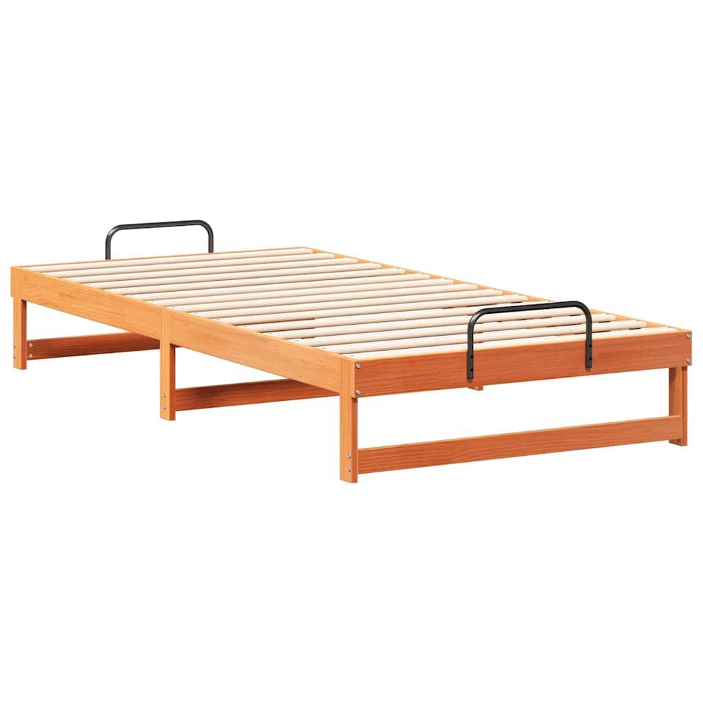 vidaXL Bettrahmen Braun 100 x 210 cm Massives Kiefernholz