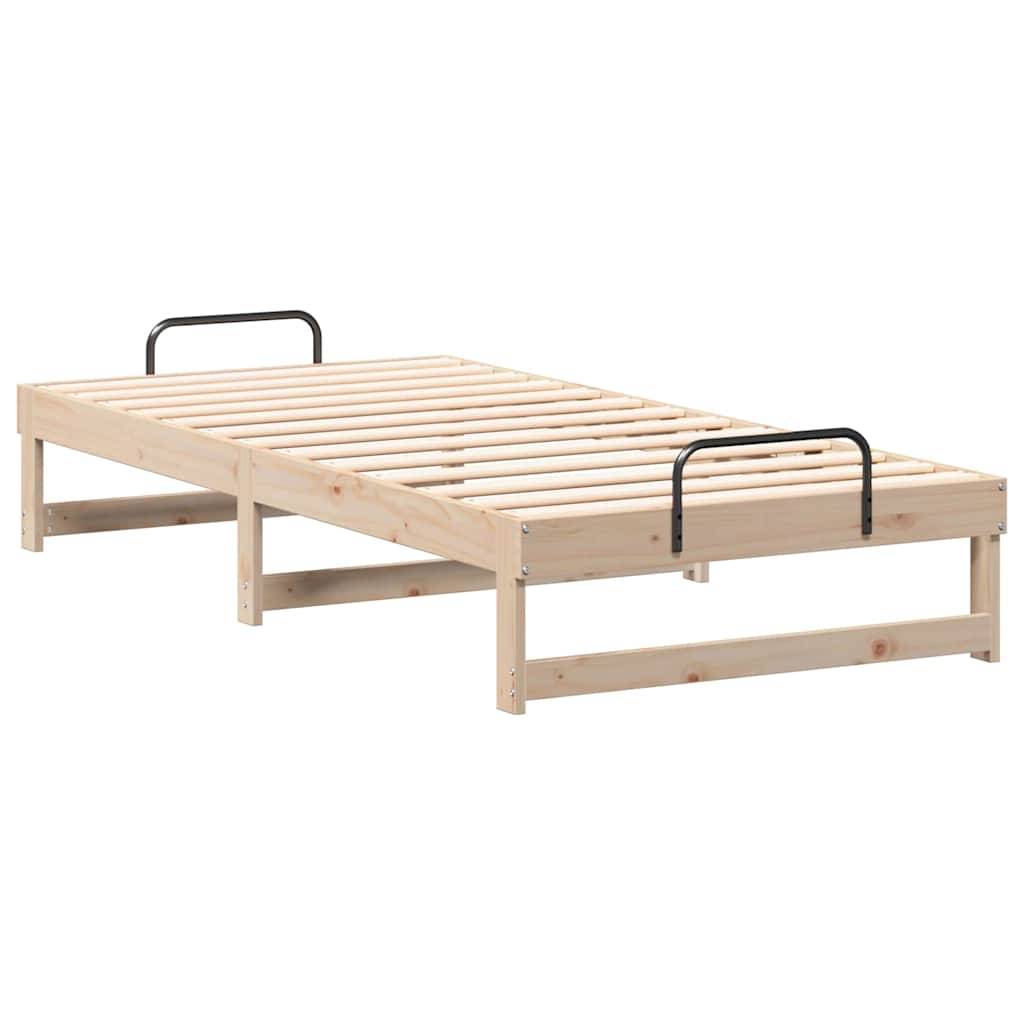 vidaXL Bettrahmen Braun 90 x 200 cm Massives Kiefernholz